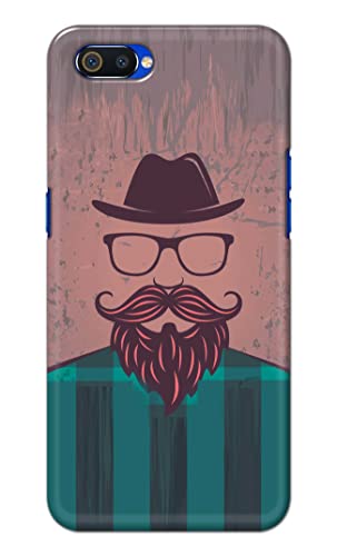 Image of PRINTFIDAA Man Icon with Beard Shirt Hipster Printed Designer Hard Case for Realme C2 / Oppo A1K, RMX1941, CPH1923 Back Cover -(e) RPM1001