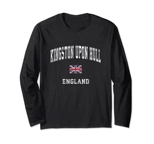 Kingston Upon Hull England - Diseño deportivo vintage Manga Larga