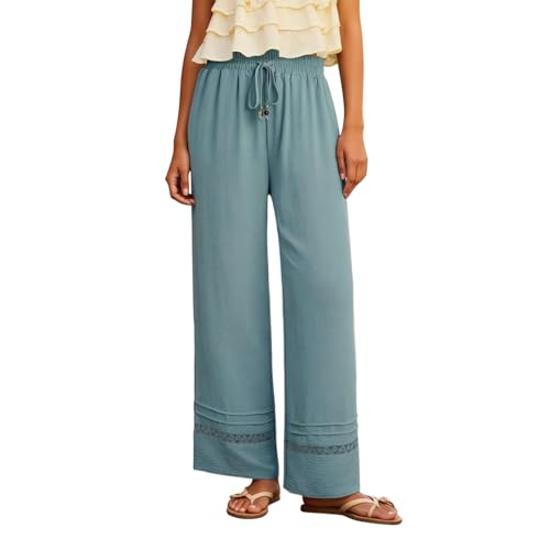 Pantalones de playa para mujer elegantes de cintura alta y gran ligereza
