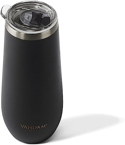 Image of Stainless Steel Tumbler 270ml - Black | Vacuum Insulated, Double Wall, Sweat-Proof Sipper with Lid for Hot and Cold Drinks | Coffee Mug