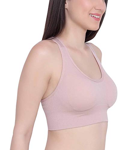 Image of GLAMORAS Women's Sports Bra for Women | Padded Racerback | Low Impact Active Wear | Gym, Workout, Jogging, Fitness & Yoga | Non Wired Back Hook | Nylon Spandex | M-2XL