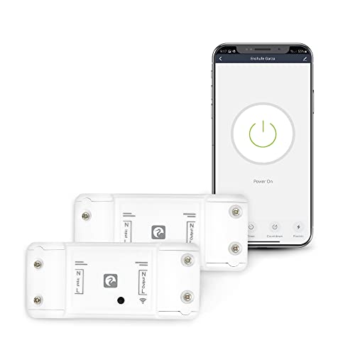 Garza Smart - Pack x2 Controlador Interruptor Inteligente Wifi integrado, Programable, Control por voz y app, Alexa/Google, Wifi 2.4GHz, Blanco