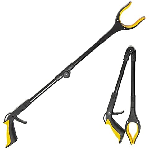 31'' Grabber Reacher Tool Lightweight Folding Trash Picker Garden Nabber 360 Rotating Arm Extension Grabbers Handicapped Accessories Assistive Tool for Grasping for the Elderly (Yellow) Cover