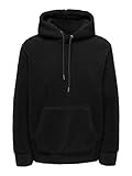 Pull à capuche classique Only & Sons Onsremy Sweat à Capuche Reg Teddy Sweatshirt, Noir, S Homme