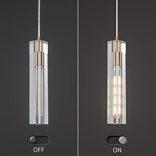 Zhllmq Modern Pendant Light Kitchen Light Fixtures Ceiling Crystal Mini Pendant Light Gold Pendant Lighting For Kitchen Island Bedroom Hallway Living Room Dining Room (1 Pack) #TOP5