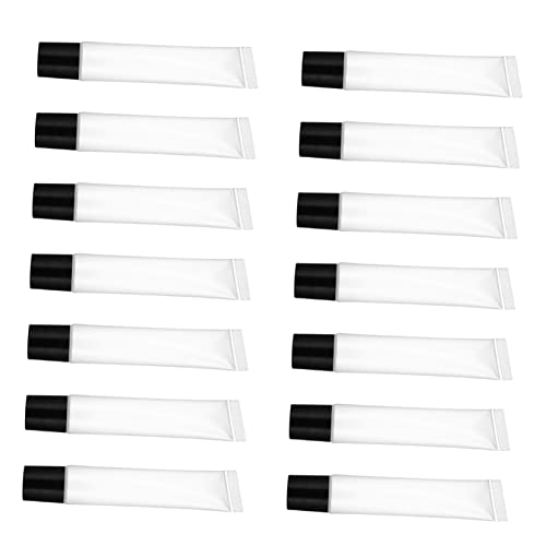 Ipetboom 50 Pcs Tubo De Brillo De Labios Tubo De Aceite De Labios Vacío Base De Brillo De Labios Bálsamo Accesorios para Botellas Recipientes para Condimentos con Tapa Bol Black El Plastico