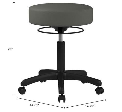 Image of Perch Life Height Adjustable Stool | Desk Height 18-23 inch | Charcoal Vinyl