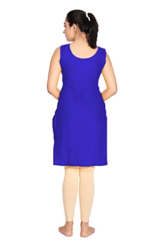 Image of Women's Cotton Long Camisole for Kurti /Suit Slip /Long Inner /Samij for Women Sameej /Knee Length Inner Wear /Sameez /Kurti Slip /Round Neck /Invisible