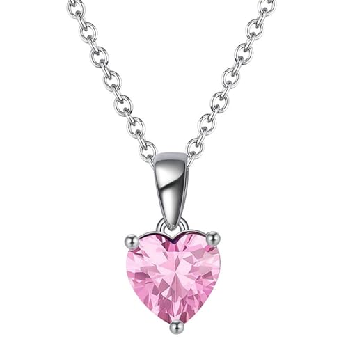 Collier coeur argent 925 avec pierre de naissance cadeau anniversaire pour femme YZCIS
