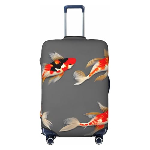 Traditional Koi Carps With Spots Print Luggage Suitcase Cover Protector Luggage Washable Covers With Concealed Zipper