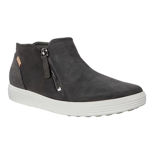 Ecco Women's Soft 7 Side Zip Bootie Sneaker Ankle Boot, Dark Shadow Nubuck, 6-6.5 #TOP5