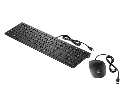Preisvergleich Produktbild HP Pavilion 400 Bundle (4CE97AA) Tastatur und Maus mit Kabel (1.600 dpi, USB-Kabel, 3 Tasten, Scrollrad, QWERTZ Layout) schwarz