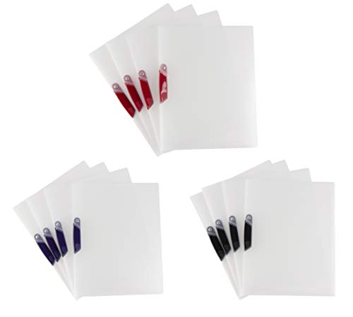 Plastic Report Covers with Swing Clip, File Folder (9 x 11 Inches, 12-Pack)