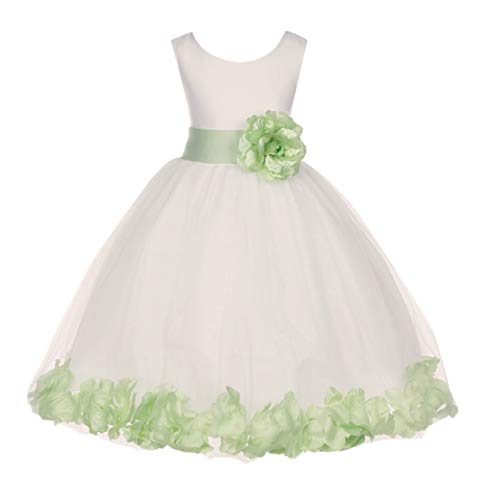 Ivory Flower Girl Dress Blush Pink Pigeon Blue Green Yellow Maroon Wine 814S S
