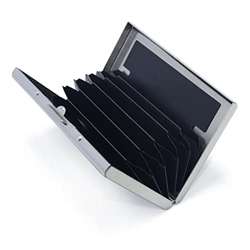 Stainless Steel Credit Card Holder Men Slim Anti Protect Travel ID Cardholder Women Wallet Metal Case (Color : E, Size : 9.5 * 6.5cm)4