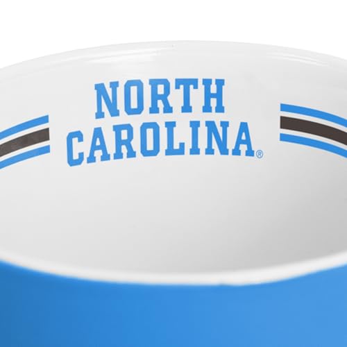 Image of Logo Brands NCAA North Carolina Tar Heels 15 oz Stripe Coffee Mug - Vintage Team Logo, Inside Print & Stripes, Microwave & Dishwasher Safe- Great Gift For Fans & Alumni