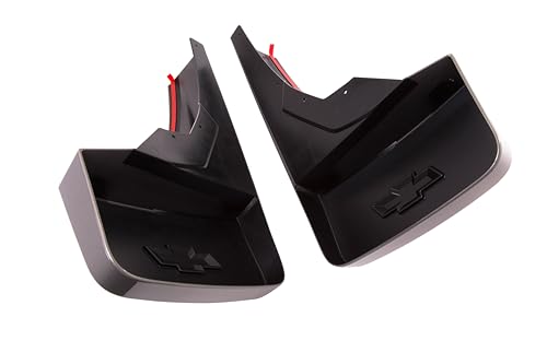 Image of GM Accessories 84124512 Rear Splash Guards in Pepperdust Metallic with Bowtie Logo