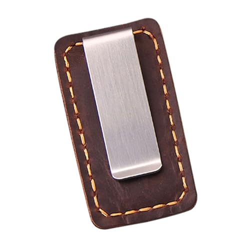 Uqezagpa PU-läder pennhållare 4,6 x 6,87 cm läder pennhållare med fickklämma anteckningsbok för journal planerare skrivverktyg