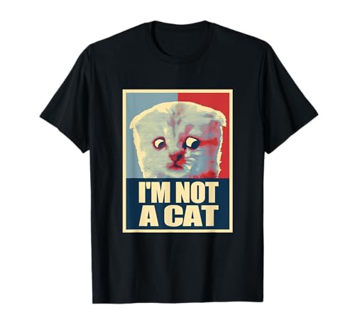 Divertido Estoy aquí en vivo No soy un gato Meme Zoom Humor Camiseta