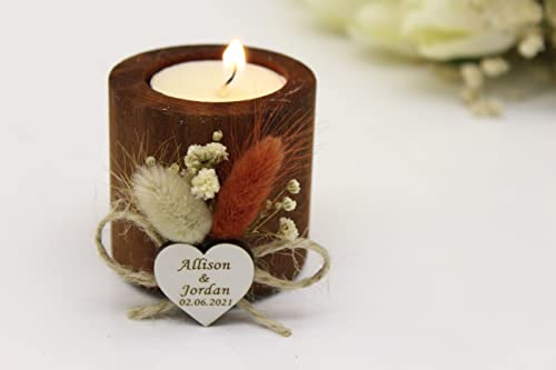 50 Pcs Personalized Cylinder Candle Holders,Memorial Candle, Candle Holder For Table Centerpiece, Tealights And Candleholders,Wedding Favors, Bridal Shower Candles, Favor For Guest, Wedding Decoration #TOP8