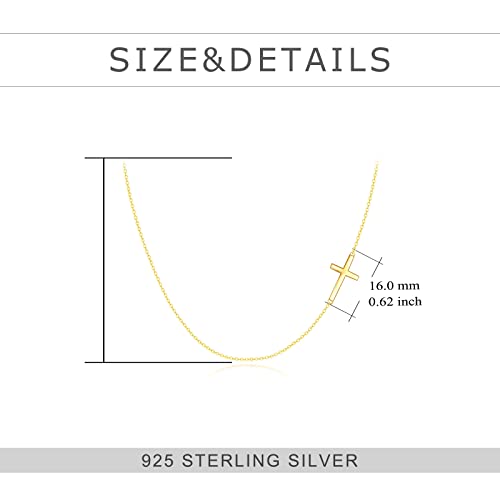 KECHO Real Gold Sideways Cross Necklace Christian Jewelry for Women4