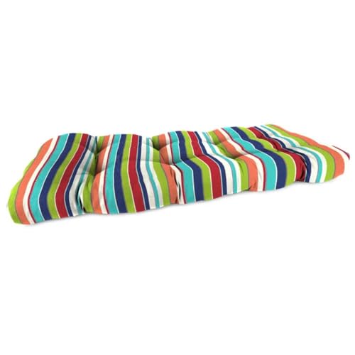 TRP Rectangle & Reversible Outdoor Cushions for Patio Furniture, Size: 44'' W X 18'' D X 4'', Pretty Multicolor | All Weather UV Fade Stain Resistant & Waterproof Bench/loveseat Cushion