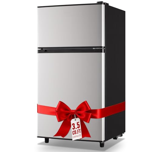 WANAI Mini Fridge with Freezer, 3.5 cubic feet 2- Doors