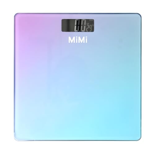 Image of Atom /Aliston MKP Multi color Glass Personal Weighing Scale Capacity 180Kg | Digital Body Weight Scale with Gradient Design | Ultra-Slim 4.5mm | Backlit LCD Display | Bathroom & Home Weighing Scale