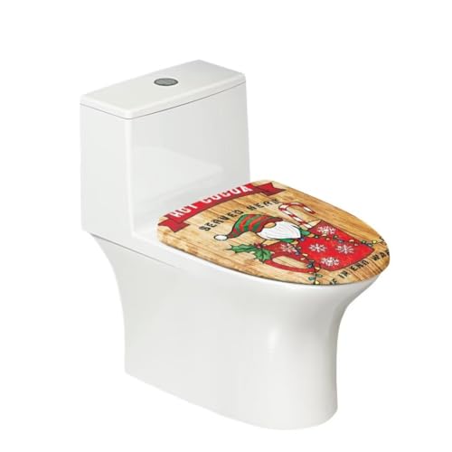 ORGYPET Christmas Crutches Toilet Lid Cover Toilet Seat Cover for Bathroom Elastic Retractable Toilet Cover for Many Shapes of Toilets Suitable for Most Toilets