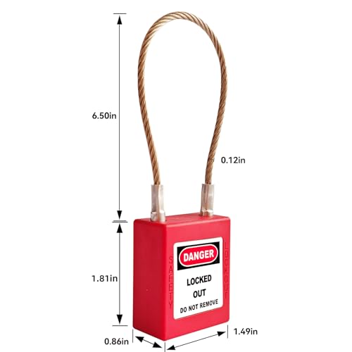 Image of Lockout Tagout Locks Set-5pcs Red Loto Locks,Lockout Locks Keyed Different,Safety Padlocks for Electrical Lockout Tag Out Kit,2 Keys Per Lock, OSHA Compliant Lock Out