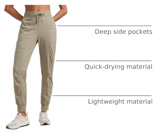 Image of CRZ YOGA Ease Line Joggers 26 inch /28.5 inch /30.5 inch | Casual, Lightweight, Ruched Design, Pockets, for Women