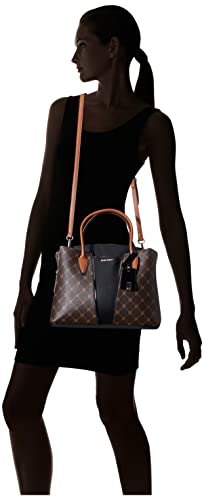 Nine West Lorraine Lrg Jet Set Satchel, Dk Bourbon Multi #TOP5