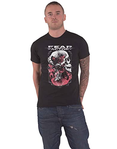 Fear Factory T Shirt Genexus Skull Poster Bande Logo Nouveau Officiel Hommes Noir, Noir, M