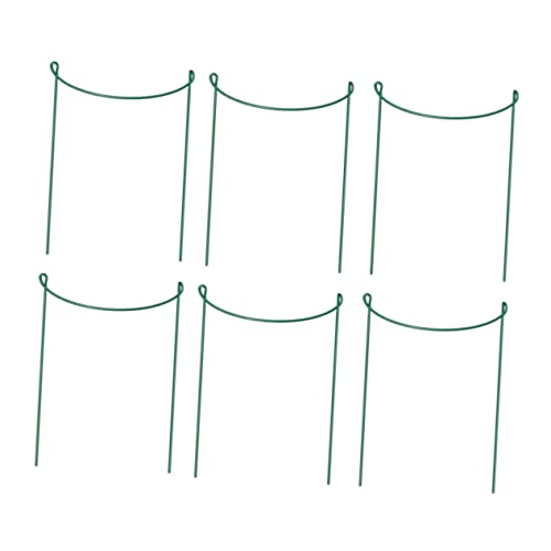 YARNOW 6 Piezas Estacas De Apoyo para Plantas Enrejados Peonías Soporte para Plantas Aire Libre Resistente Polos Estaca De Planta Apuestas Múltiple Pararse Árbol Hierro Forjado Green