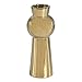 10.5" H Decorative Ceramic Ball Neck Flower Table Vase, Shiny Metallic Gold