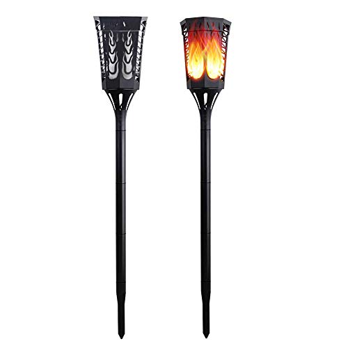 Eornmor Solar Torch Lights 96 LED Flickering Flames Solar Lights Outdoor Waterproof Landscape Decoration Lighting Dusk to Dawn Auto On/Off Garden Lights for Patio Pool Pathway,2 Pack