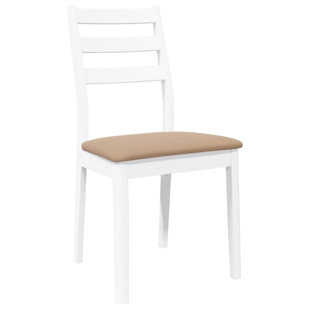 Sillas de comedor con cojines 2 piezas de madera maciza de caucho blanco – Sillas ergonómicas con respaldo cómodo para sentarse durante mucho tiempo, resistente a los golpes y duraderas, ideal