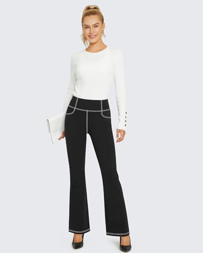 Image of G4Free Bootcut Yoga Pants with 4 Pockets Flare Leggings for Women High Waisted Casual Dress Pants