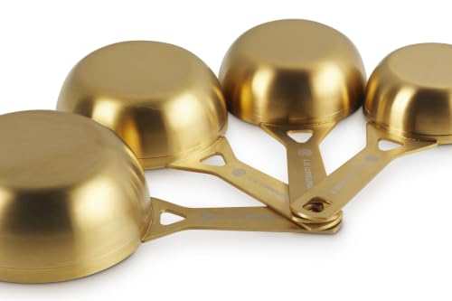 Image of Le Creuset Stainless Steel Measuring Cups, Gold Finish, Set of 4