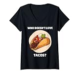 donna amante del cibo dei tacos che non ama i tacos maglietta con collo a v