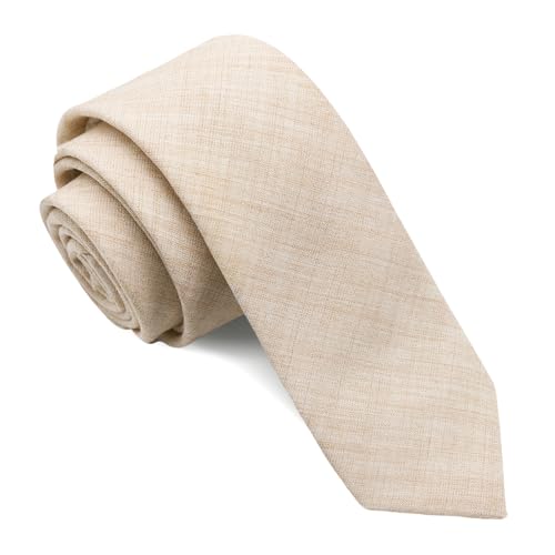Image of Cotton Ties for Men Solid Color Skinny Tie Mens Necktie for Wedding Graduation Formal Dinner