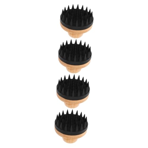 Brosse de massage cuir chevelu Healvian pour éliminer les pellicules brosse cheveux noire