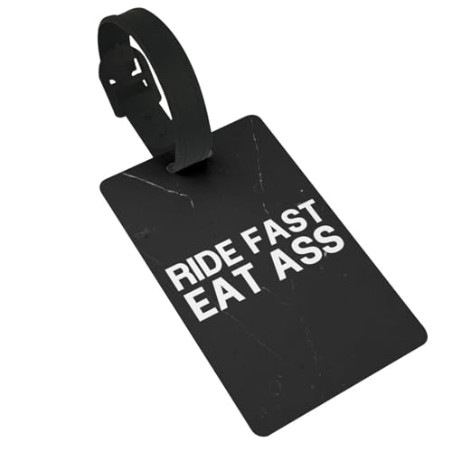 Ride Fast Eat Ass Luggage Tags for Suitcases, Airplane Travel Essentials for Flying,International Travel Must Haves, and Travel Bag Suitcase Label Tag