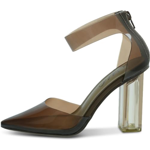 Wild Pair Womens Dellie Ankle Strap Pointed Toe Pumps Brown 8.5 Medium (B,M), Mocha Vinyl2