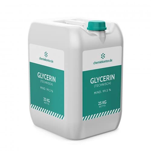 chemiekontor.de Glycerin 99,5% | technisch | 100% natürlich | Premium-Qualität | Kühlmittel/Frostschutzmittel | Premium-Qualität | vegan Größe 25 kg Cover
