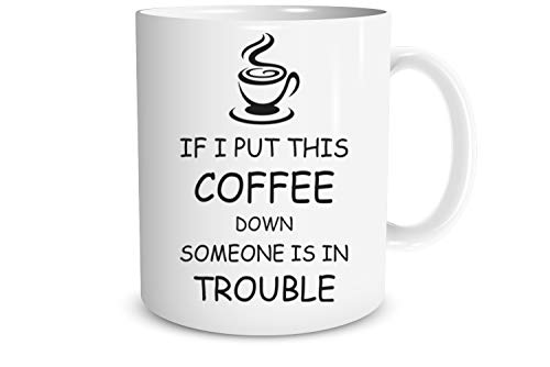 Top Rated If I Put This Coffee Down Someone Is In Trouble 11oz Funny Coffee Mug, Cute Office Thank You Gifts For Employee Appreciation, Funny Gifts For Men And Women, Coffee Cups With Sayings