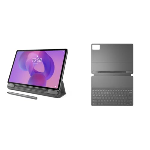 Image of Bundle of Lenovo Idea Tab Plus with Pen & Folio Case + Lenovo Folio Keyboard for Idea Tab Plus, Luna Grey
