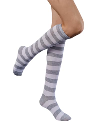 Image of Striped Knee High Socks for Women Outdoor Sport Athletic Stripe Casual Tube Socks