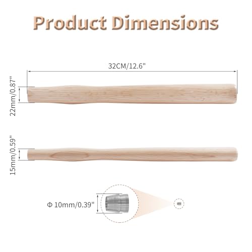 image for FOCMKEAS 2 pcs Premium Oak Hammer Handle Replacement 32cm Long Wood To