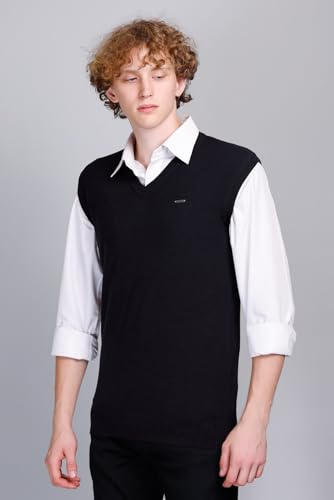 Image of V Neck Cotton Half Sweater for Man Winter Wear - Pullover Sweater for Men